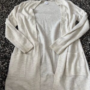 Elegant Cream Open-Front Sweater